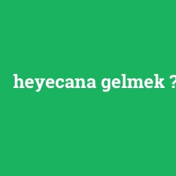 heyecana gelmek