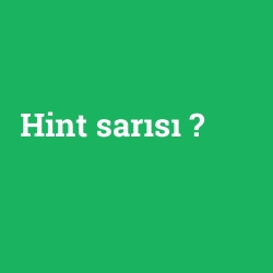 Hint sarısı