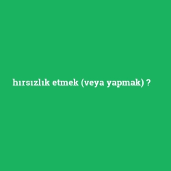 hırsızlık etmek (veya yapmak) foto galeri