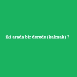 iki arada bir derede (kalmak)