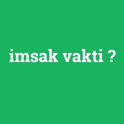 imsak vakti