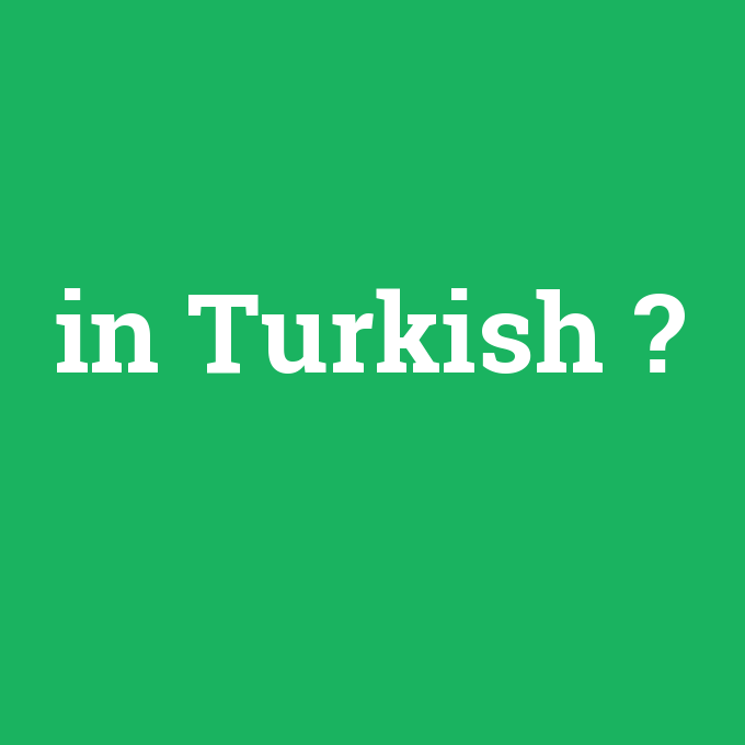 in Turkish, in Turkish nedir ,in Turkish ne demek
