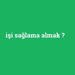 işi sağlama almak