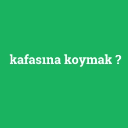 kafasına koymak