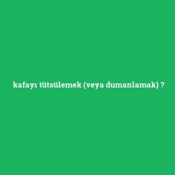 kafayı tütsülemek (veya dumanlamak)