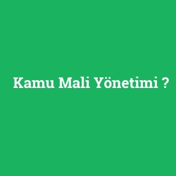 Kamu Mali Yönetimi