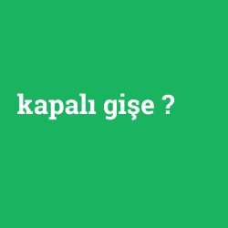 kapalı gişe