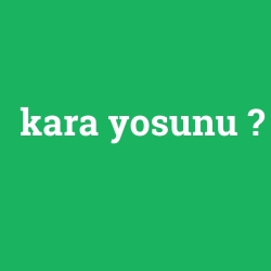 kara yosunu