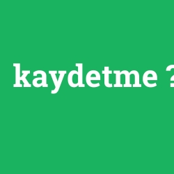 kaydetme