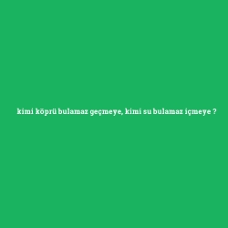 kimi köprü bulamaz geçmeye, kimi su bulamaz içmeye