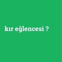 kır eğlencesi