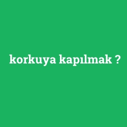 korkuya kapılmak