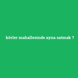 körler mahallesinde ayna satmak