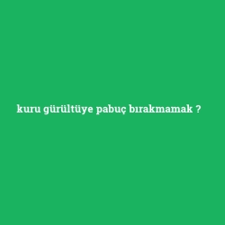 kuru gürültüye pabuç bırakmamak