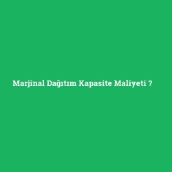 Marjinal Dağıtım Kapasite Maliyeti foto galeri