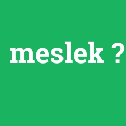 meslek