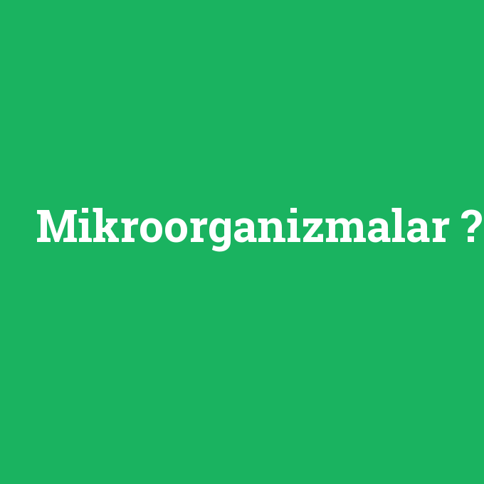 Mikroorganizmalar, Mikroorganizmalar nedir ,Mikroorganizmalar ne demek