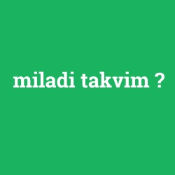 miladi takvim