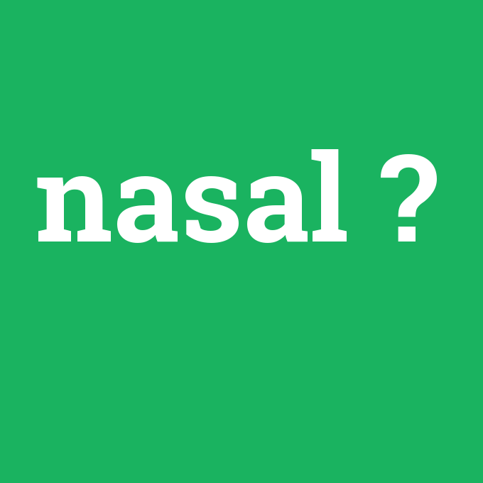 nasal, nasal nedir ,nasal ne demek