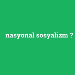nasyonal sosyalizm
