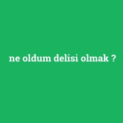 ne oldum delisi olmak