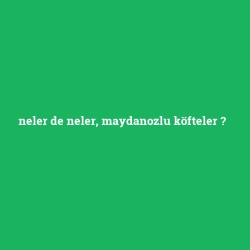 neler de neler, maydanozlu köfteler