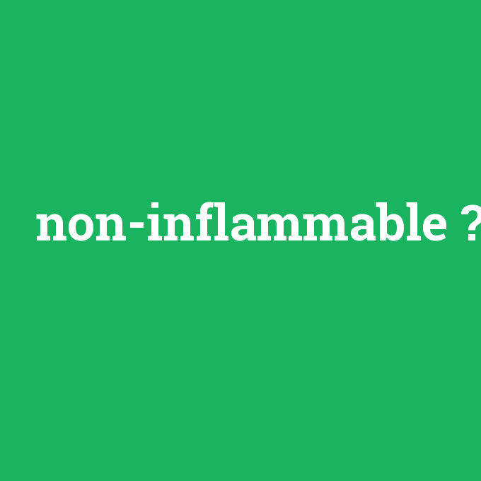 non-inflammable, non-inflammable nedir ,non-inflammable ne demek
