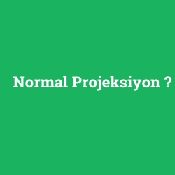 Normal Projeksiyon