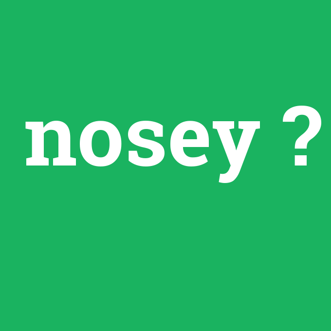 nosey, nosey nedir ,nosey ne demek