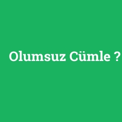 Olumsuz Cümle