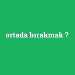 ortada bırakmak