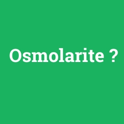 Osmolarite