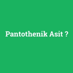 Pantothenik Asit