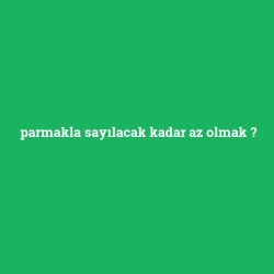 parmakla sayılacak kadar az olmak