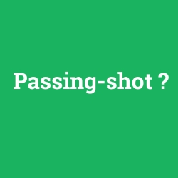 Passing-shot foto galeri