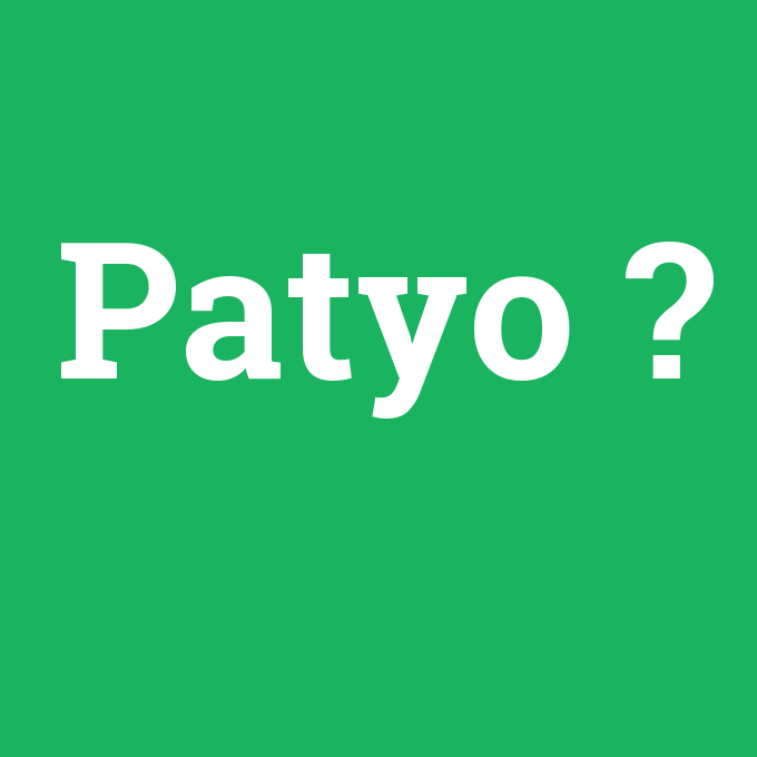 Patyo, Patyo nedir ,Patyo ne demek