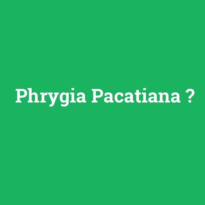 Phrygia Pacatiana, Phrygia Pacatiana nedir ,Phrygia Pacatiana ne demek