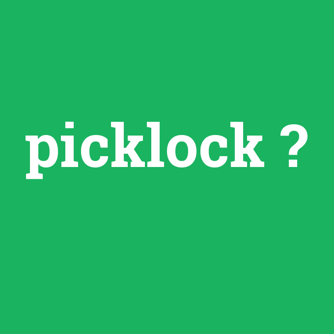picklock, picklock nedir ,picklock ne demek