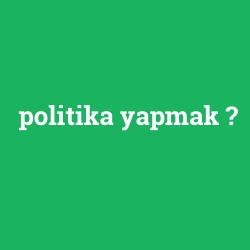 politika yapmak