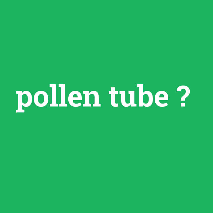 pollen tube, pollen tube nedir ,pollen tube ne demek