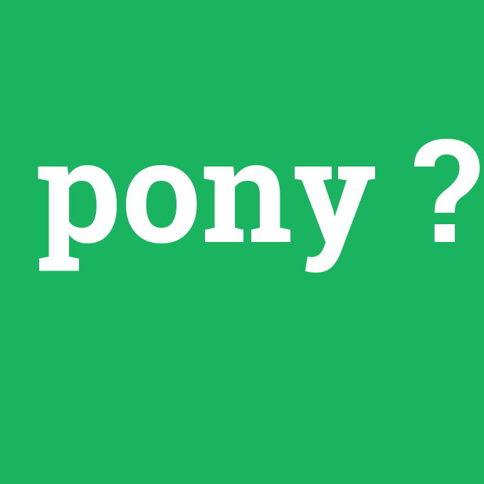 pony, pony nedir ,pony ne demek