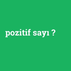 pozitif sayı