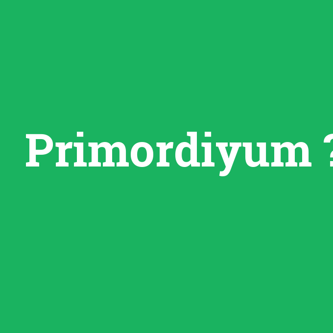 Primordiyum, Primordiyum nedir ,Primordiyum ne demek