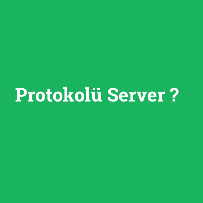 Protokolü Server, Protokolü Server nedir ,Protokolü Server ne demek