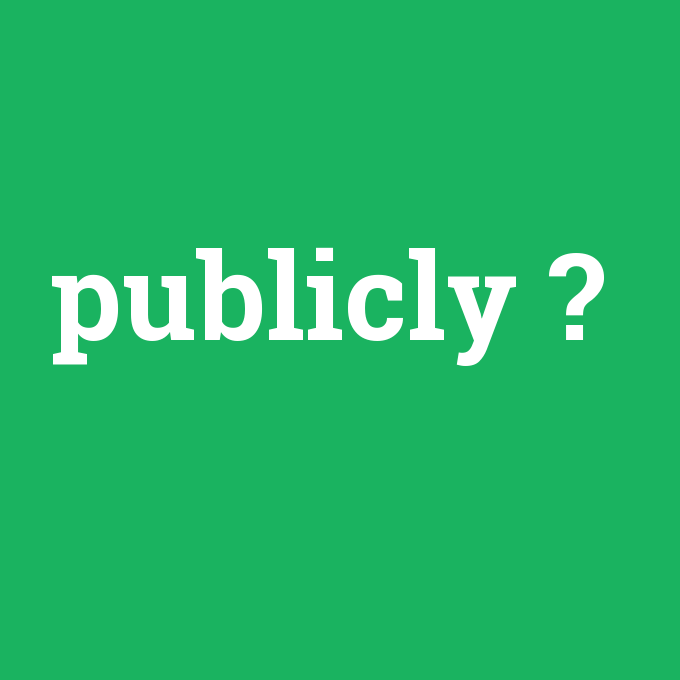 publicly, publicly nedir ,publicly ne demek
