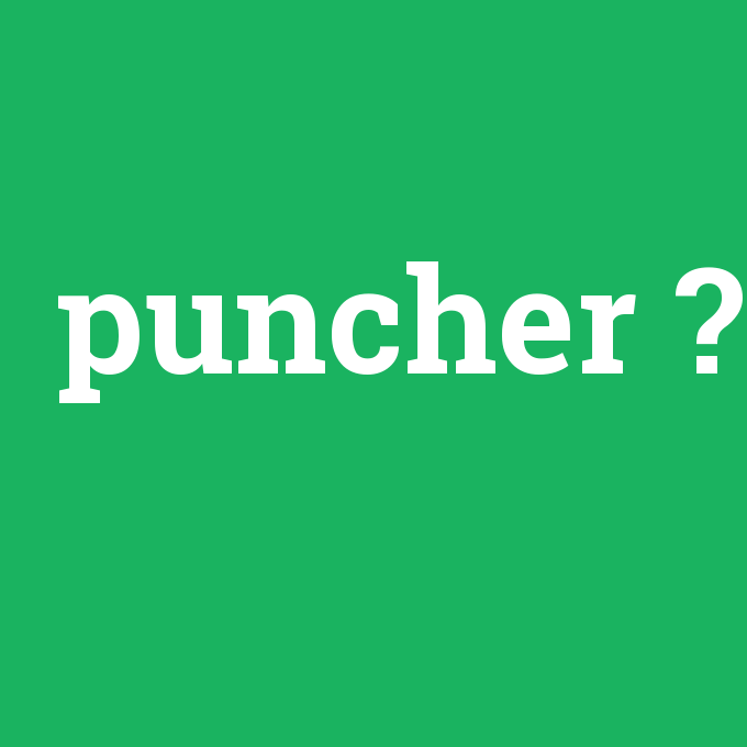 puncher, puncher nedir ,puncher ne demek