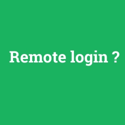 Remote login foto galeri