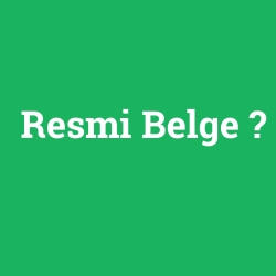 Resmi Belge