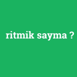 ritmik sayma