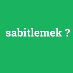 sabitlemek
